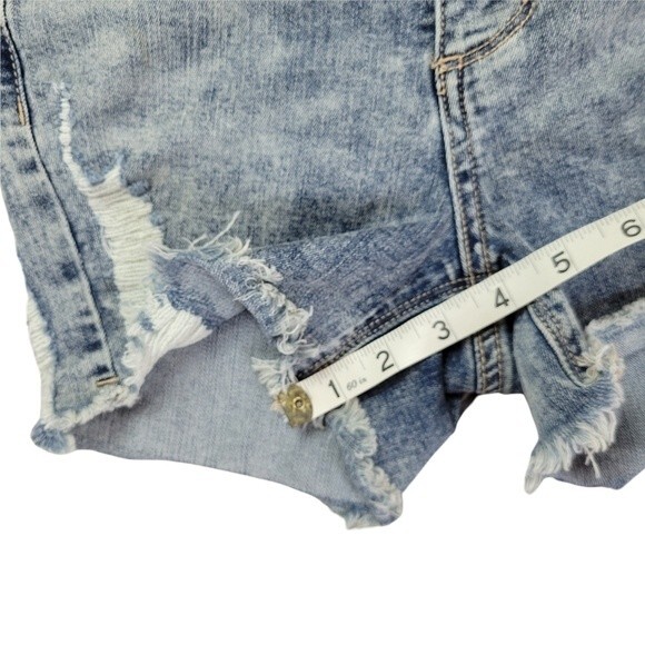 Indigo Rein Button Fly Distressed Jean Shorts, Size 1 / 24, Good Used Condition - Picture 7 of 9